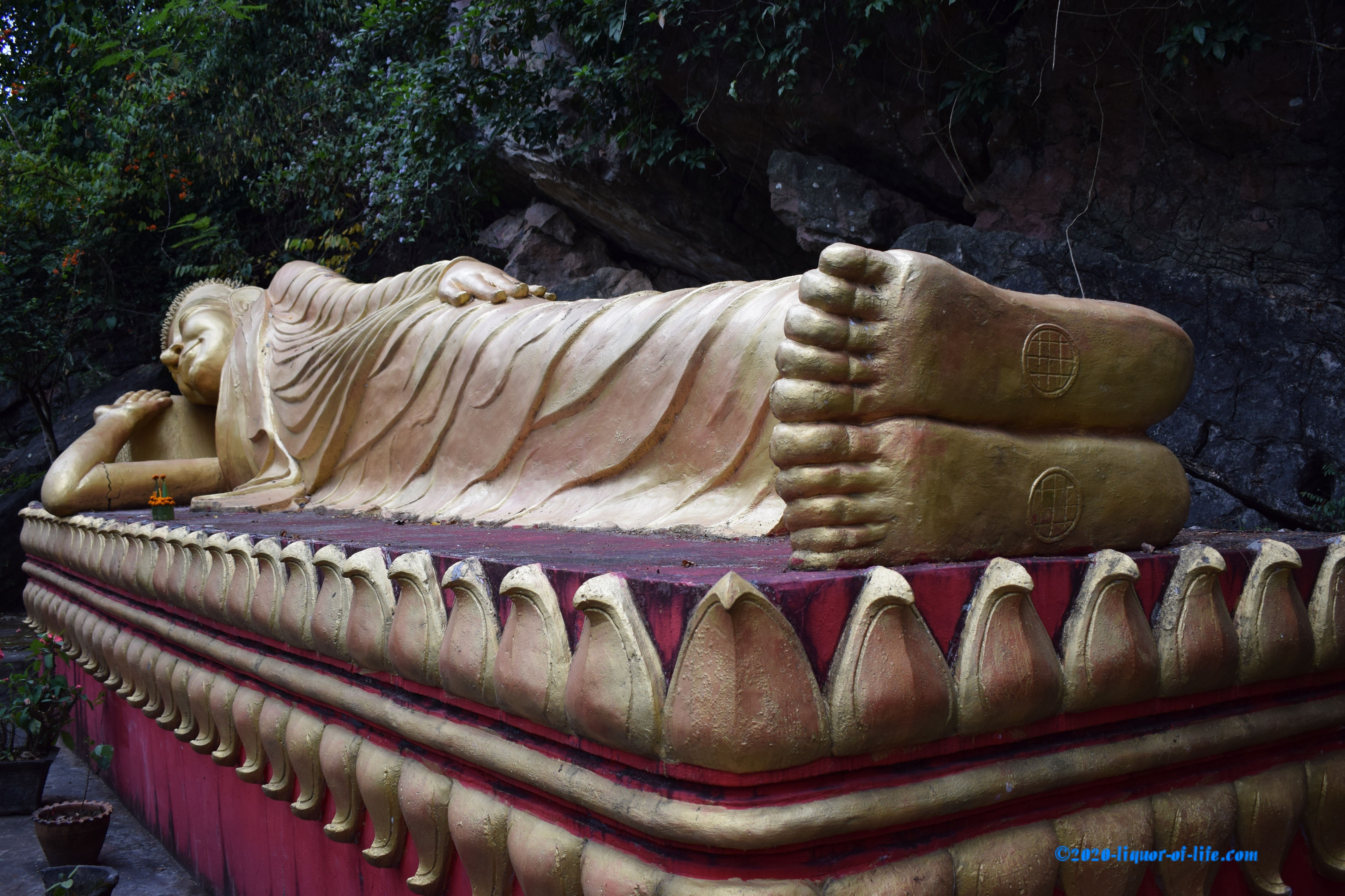 The statue of lying Buddha Luang Prabang